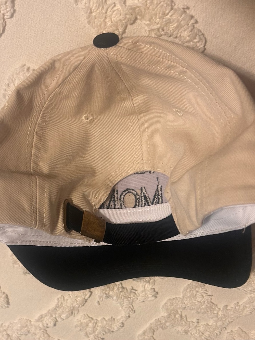 Zenana NWOT Outfitters BASEBALL MOM Two-Tone Cream and Black Hat - Picture 2 of 2